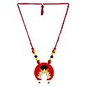 Adjustable Necklace with Hand Painted Cardboard Pendant