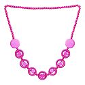 Magenta Acrylic Bead Tibetan Necklace