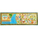 Hanuman and the Vanar Sena Build a Bridge of Rocks Across the Sea to Lanka - Scene from Ramayana