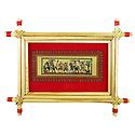 Hunters Procession - Tribal Painting on Palm Leaf - Framed