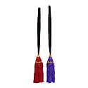 Set of 2 Parandi - For Hair Braids with Red and Purple Tassels