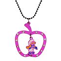 Black Chain with Magenta Apple Shaped Pendant