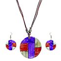 Lacquered Shell Pendant Set