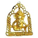 Gold Plated Pendant - Ganesha Sitting on Swing