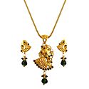 Gold Plated Pendant with Chain and Earrings