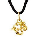 Gold Plated Chain with Om Pendant (Auspicious Hindu Symbol)