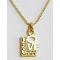 Golden Chain with Gold Plated Love  Pendant