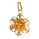 Gold Plated Metal Flower Pendant
