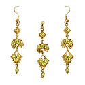Stone Studded Pendant and Earrings