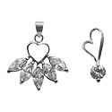 Set of 2 White Stone Studded Pendant