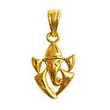 Gold Plated Abstract Ganesha Pendant