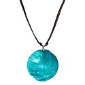 Dark Cyan Lacqered Shell Pendant