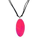 Dark Pink Lacquered Shell Pendant