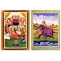 King with His Concubines and Hunter - Set of 2 Unframed Posters