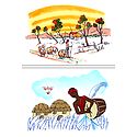 Shepherd and Dhaki - Set of 2 Small Posters