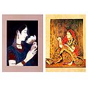 Princess and Rajasthani Woman - Set of 2 Small Posters