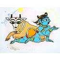 Bal Gopal with Cow - Photo Print of Jamini Roy Painting