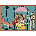 Ram, Lakshman, Sita - Photo Print of Jamini Roy Painting