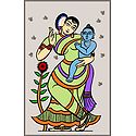 Yashoda and Krishna - Photo Print of Jamini Roy Painting