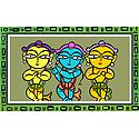 Krishna, Balaram and Sudama - Photo Print of Jamini Roy Painting