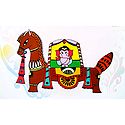 Ganesha Sitting on Horse - Photo Print of Jamini Roy Painting