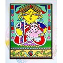 Parvati with Ganesha - Photo Print of Jamini Roy Painting