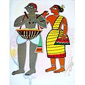 Santhal Couple - Photo Print of Jamini Roy Painting