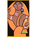 Rural Woman - Photo Print of Jamini Roy Painting