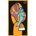 Yashoda and Krishna - Photo Print of Jamini Roy Painting