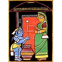 Krishna with Mother Yashoda - Photo Print of Jamini Roy Painting