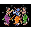 Krishna with Gopinis - Photo Print of Jamini Roy Painting