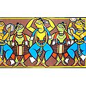 Vaishnavas - Devotees of Krishna - Photo Print of Jamini Roy Painting