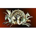 7 Horses of Sun God - Unframed Red with Beige Photo Print on Paper