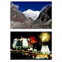 Majestic Himalayas and Isckon Temple, Bangaluru - Set of 2 Photo Prints