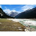 View of Snow Capped Himalayas from Yumthang Valley - North Sikkim, India