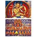 Bodhisattva Vajra and Amitabha with Entourage (Reprint of Medieval Painting) in Alchi Monastery, Ladakh - Set of 2 Postcards
