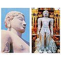 Lord Gomateshwara and Maha Mastabhishekha of Sri Gomateshwara - Set of 2 Postcards