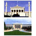 Academy of Athens Library and National Archaeological Museum, Greece - Set of 2 Postcards