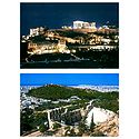 Acropolis by Night and The Odeion of Herodes Atticus, Athens, Greece - Set of 2 Postcards