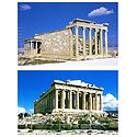 Old Temple of Athena and Parthenon, Athens, Greece - Set of 2 Postcards