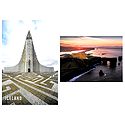 Hallgrimskirkjo Church and Sunrise, Iceland - Set of 2 Postcards