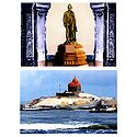 Vivekananda Statue and Vivekananda Memorial, Kanyakumari - Set of 2 Postcards