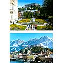 Salzburg,Austria - Mirabell Garden and City View Set of 2 Postcards