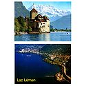 Le Chateau de Chillon and Lake Leman, Switzerland - Set of 2 Postcards