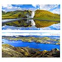 Skogafoss Waterfall & Langisjor Lake, Iceland - Set of 2 Postcards