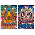 Sakyemune Buddha and Chenrezie - Set of 2 Postcards
