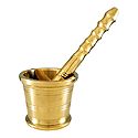 Brass Mortar and Pestle or Khal Dasta for Grinding Camphor and Other Ritual Chunks