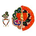 Saffron Dress and Accessories for 3.5 Inches Bal Gopal Idol