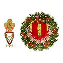 Green with Red Dress and Accessories for 3 Inches Bal Gopal Idol