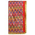 Multicolor Embroidery on Red Net Matarani Chunni with Sequin Work